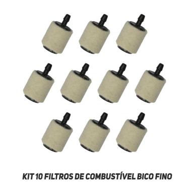 Imagem de Kit 10 Filtro Combustível Bico Fino Plástico Roçadeiras