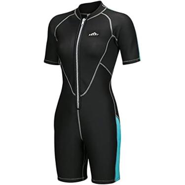 Imagem de Shorty Wetsuits, 2mm Neoprene Womens And Mens Thermal One Piece Dive, Water Sports Wet Suit, Para Snorkeling, Surfing, Mergulho, Natação,Mulher,S,Hilarious123