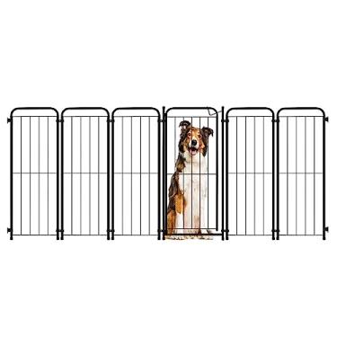 Imagem de Cercado Grande Cachorro Pet Grade 5 Modulos+Portão 231x98 cm Cor:Preto