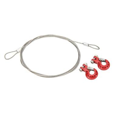 Imagem de Gancho de Reboque RC, Fácil Instalação Gancho de Carro de Escalada RC Estrutura Firme Resistente à Corrosão Leve Com Corda de Aço para Carros 1/10 RC (Vermelho)