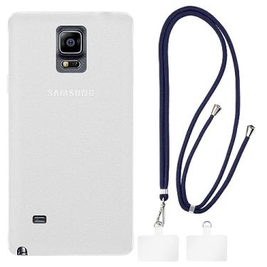 Imagem de Shantime Capa para Samsung Galaxy Note 4 + cordões universais para celular, pescoço/alça macia de silicone TPU capa amortecedora para Samsung Galaxy Note 4 (5,7 polegadas)