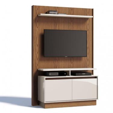 Imagem de Estante Home Theater para TV até 40 Polegadas Fit 1. 2 Moderno Imcal Freijó/Off White