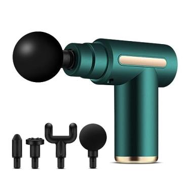Imagem de Mini controle lcd arma de massagem profunda massageador muscular dor corporal pescoço massagem exercício relaxamento emagrecimento moldar alívio da dor… (verde)