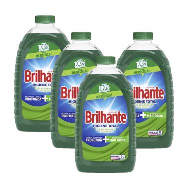 Imagem de Kit 4 Lava-Roupas Líquido Brilhante Higiene Total 3l