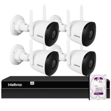 Imagem de Kit 4 Câmeras WiFi Visão Noturna 30m Intelbras iM5 SC Full HD 1080p Microfone + NVR Gravador 1404 4 Canais + HD 1TB Purple