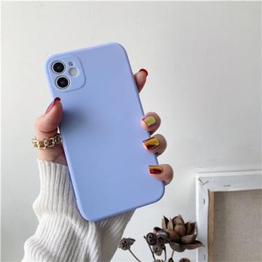 Imagem de Capa de silicone líquido original luxuosa para iPhone 13 Mini 12 11 Pro XR XS Max SE2 6 6S 7 8 Plus Capa de proteção macia fosca, lavanda Gary, para iPhone 6S Plus