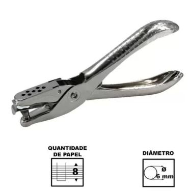 Imagem de Alicate Furador Papel 6Mm Perfurador Cartolina Ergonômico
