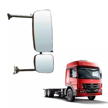 Imagem de ESPELHO RETROVISOR DIREITO MANUAL MB AXOR ATEGO COM AUXILIAR COM DESEMBACADOR - COMPLETO