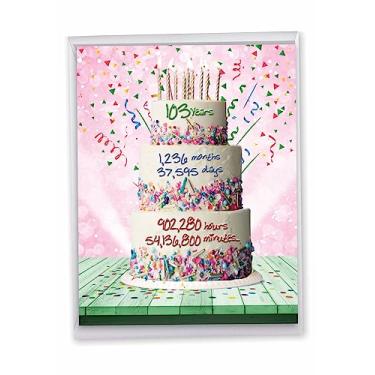 Imagem de NobleWorks - Cartão de papel de aniversário Big Funny 103th Milestone 21 x 28 cm com envelope (1 pacote) grande Jumbo 103 anos contagem de tempo J2795MBG