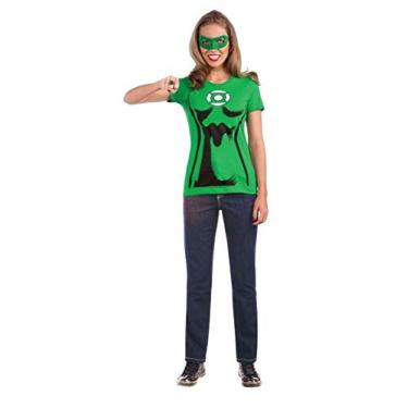 Imagem de DC Comics Women's Green Lantern T-Shirt With Eye Mask And Ring