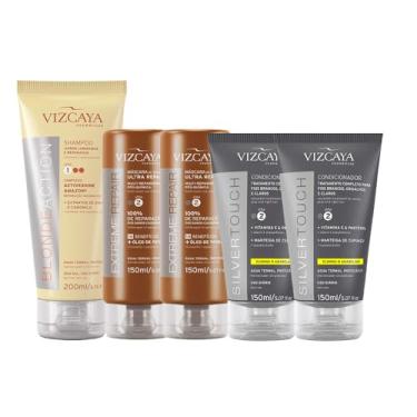 Imagem de Kit 1 shampoo blonde + 2 condicionadores silver + 2 máscaras extreme- Vizcaya