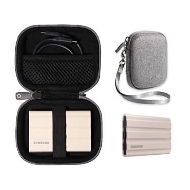 Imagem de Getgear Capa SSD portátil compatível com Samsung T7 Shield 1TB, 2TB, 4TB SSD portátil, organizador para SSD e cabo (Tweed)