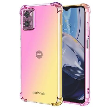 Imagem de Ueokeird Capa para Motorola E22, Moto E22i, capa de telefone transparente e fofa gradiente fina, antiarranhões, capa protetora à prova de choque para Motorola Moto E22 (rosa)