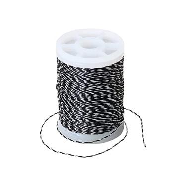 Imagem de SOPOGER Fio para servir corda arco arco 131 jardas/120 m Nylon durável fio de servir para amarrar arco recurvo composto Peep Sight Nock Point (preto-branco)