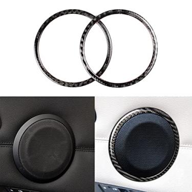 Imagem de NVCNX Capa para alto-falante de porta de carro de fibra de carbono premium com acabamento interior compatível com BMW Série 3 E90 E92 E93 325i 328i 330i 335i M3 2006 2007 2008 2009 2010 2011 2012 2013