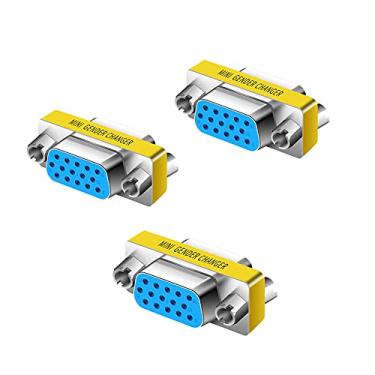 Imagem de LNHCAW Conector vga para vga 15 vga, adaptador de modem nulo macho para macho, macho para fêmea, extensor de adaptador vga fêmea para fêmea, adaptador duplo vga para 2 monitores (3, fêmea para fêmea)