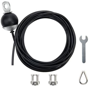 Imagem de AIKESIWAY Cabo de polia de fitness ajustável, acessórios de máquina de cabo de substituição, acessórios de polia de cabo para academia - Corda de fio de aço resistente de 5 mm (0,2 polegadas) para