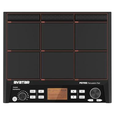 Imagem de Sample Pad PD705 Multipad portátil para bateristas, com 9 pads de bateria sensíveis à velocidade, 592 sons de percussão, suporta USB/entrada/saída MIDI/AUX