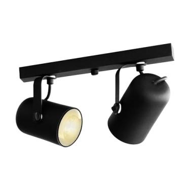 Imagem de Luminária Teto Trilho 2 Spots Direcionáveis Luxo Preto 1272