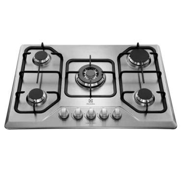 Imagem de Cooktop À Gás Electrolux 5 Bocas  Tripla Chama Mesa Inox Bivolt