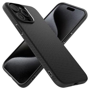 Imagem de Capa Spigen para iPhone 15 Pro, Liquid Air projetada para Apple iPhone 15 Pro - Preto Mate