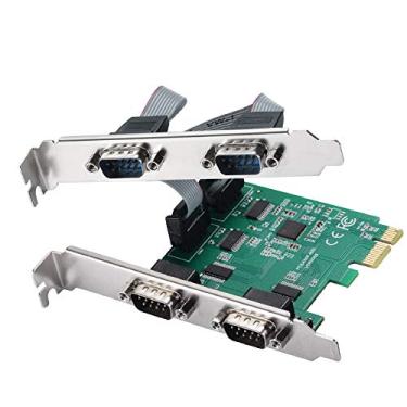 Imagem de MZHOU Placa de expansão PCI-Express PCIe - 1X interfaces COM seriais - Porta COM Interface RS232 - Placa conversora de adaptador, módulo RS-232 com 4 conexões, 18 pinos