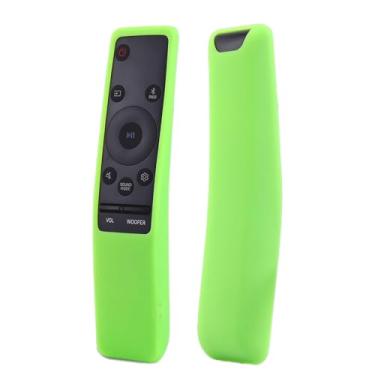 Imagem de JCMOYUTY Capa para Samsung BN59-1266A AH59-02767A Soundbar / Q90 Q80 Q70 Q60 Capa protetora de silicone para controle remoto de TV, verde brilhante