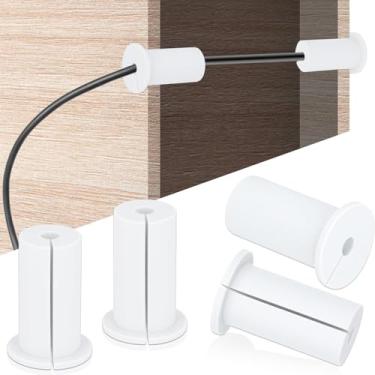 Imagem de Kit de roteamento de 4 peças para cabo Ethernet Starlink, cabo de borracha de 2,5 cm para alimentação através de buchas, cabo Ethernet compatível com cabo Starlink abaixo de 7 mm (branco)