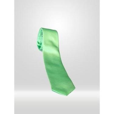 Imagem de Gravata Slim Masculina Lisa Verde Fantasma-Masculino