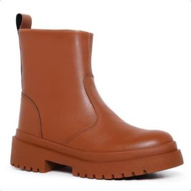 Imagem de Bota Coturno Feminina Solado Tratorado Zíper Conforto-Feminino