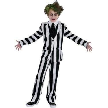 Imagem de Party City Beetlejuice Costume for Boys - Costume Includes Jacket with Attached Shirt & Tie and Pants - Costumes for Halloween, Birthday Parties, & Themed Events Multi