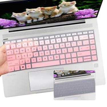 Imagem de i-Tensodo 2 peças de capa de teclado para HP Probook 440 445 G8 G9 G10, HP Probook 640 G7 G8, HP Probook 14 Acessórios de proteção para laptop - OPink+Clear