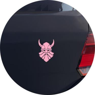 Imagem de Adesivo de Carro Viking Capacete - Cor Rosa Claro - Melhor Adesivo, Ro