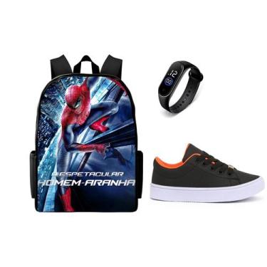 Imagem de Mochila Masculina Lançamento Com Tenis E Relogio Casual Top - Kaut, Pr