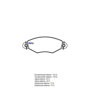 Imagem de Pastilha Freio Convencional Dianteira Sem Alarme Sistema Bendix 1326 S