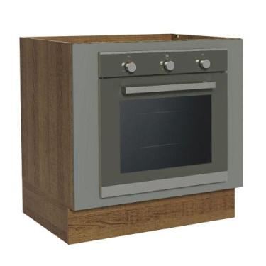 Imagem de Balcão para Forno de Embutir 80 x 60 cm Sem Tampo Rustic/Cinza Agata M