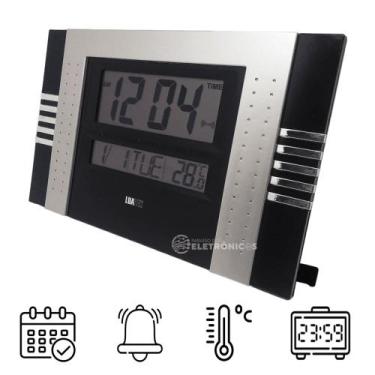 Imagem de Relógio De Mesa Ou De Parede Digital Com Calendário Termômetro E Alarm
