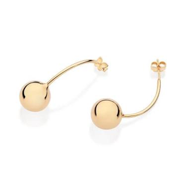 Imagem de Brincos rommanel banhado ouro 3x 24k 18k e 22k feminino grande palito 