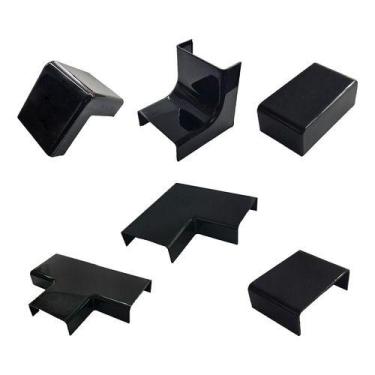 Imagem de 1 Acabamento Canaleta Preta Larga 40x16mm Grande Grossa Fio - Loja Din