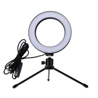 Imagem de  Iluminador Anel De Led Ring Light Usb 16Cm Com Mini Tripé - BCS