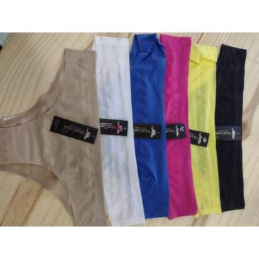 Imagem de Kit com 3 calcinhas sem costura corte laser transparente microfibra po