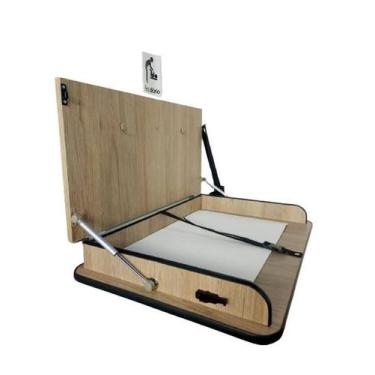 Imagem de Fraldário H Trocador Parede Retrátil Amadeirado Preto - Sr Fabrica De 