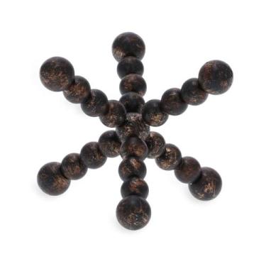 Imagem de ESCULTURA ESFERAS EM METAL PRETO E DOURADO MART 11cm
