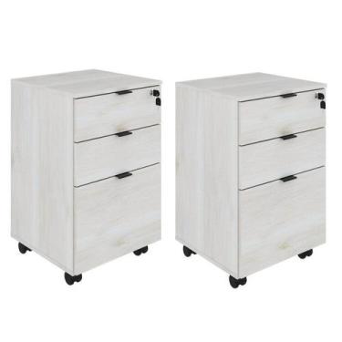 Imagem de Kit 2 Gaveteiros Volante 2 Gavetas e 1 Gaveta para Pastas Kugv43 Kuadr