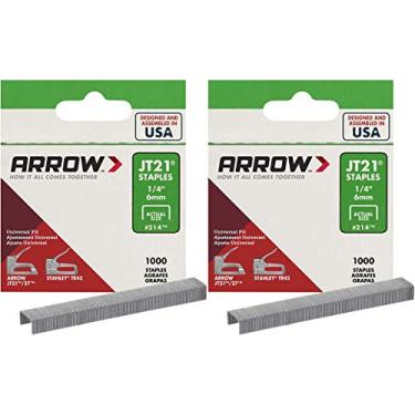 Imagem de Arrow Fastener 214 grampos JT21 genuínos, 1.000 grampos - pacote com 2
