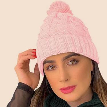 Imagem de Touca Feminina Gorro De Lã Com Pompom Elegante Macia - Suprema opção, 