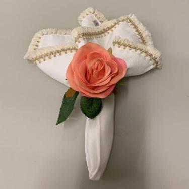 Imagem de Porta Guardanapo Flor Rosa Cor De Rosa Artesanal - Unidade - Mesa Da C