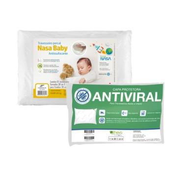 Imagem de Travesseiro Para Bebê Nasa + Capa Antivirus - FIBRASCA, 1 unidade