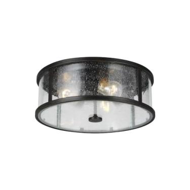 Imagem de Feiss OL7633ES Dakota Iluminação de teto para ambientes externos embutidos, bronze, 3 lâmpadas (38,8 cm de diâmetro x 15,8 cm A) 180 watts