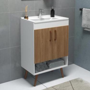 Imagem de Gabinete com Pés para Banheiro sem Cuba 2 Portas Verona - Móveis Bosi